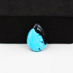 Buffalo Pear Cabochon 16x11mm 6.5ct - Blue with Black Tip - Pedra Gems