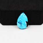 Buffalo Pear Cabochon 18x14mm 7.5ct - Blue with Black Patch - Pedra Gems