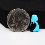 Buffalo Trapezoid Cabochon 18x10mm 4ct - Blue with Black Base - Pedra Gems