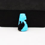 Buffalo Trapezoid Cabochon 18x10mm 4ct - Blue with Black Base - Pedra Gems