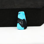 Buffalo Trapezoid Cabochon 18x10mm 4ct - Blue with Black Base - Pedra Gems