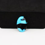 Buffalo Oval Cabochon 16x11mm 4.5ct - Black with Blue Band - Pedra Gems