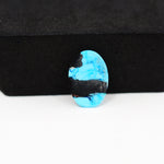 Buffalo Oval Cabochon 16x11mm 4.5ct - Black with Blue Band - Pedra Gems