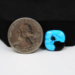 Buffalo Cushion Cabochon 14x14mm 6ct - Blue with Black Patch - Pedra Gems