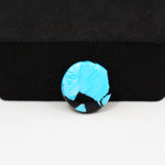 Buffalo Round Cabochon 14x14mm 6.5ct - Blue with Black Patch - Pedra Gems