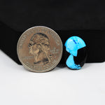 Buffalo Oval Cabochon 17x13mm 7ct - Blue with Black Patch - Pedra Gems