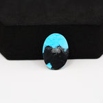Buffalo Oval Cabochon 17x13mm 7ct - Blue with Black Patch - Pedra Gems
