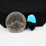 Buffalo Pear Cabochon 19x11mm 5.5ct - Blue with Black Base - Pedra Gems