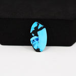 Buffalo Pear Cabochon 19x11mm 5.5ct - Blue with Black Base - Pedra Gems