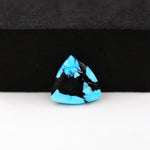 Buffalo Triangular Cabochon 13x13mm 4ct - Blue with Black Base - Pedra Gems