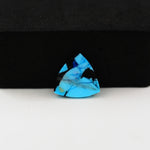 Buffalo Triangular Cabochon 13x13mm 4ct - Blue with Black Base - Pedra Gems