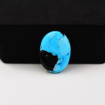 Buffalo Oval Cabochon 18x14mm 8ct - Blue with Black Base - Pedra Gems