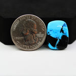 Buffalo Cushion Cabochon 19x14mm 11ct - Blue with Black Diagonal Band - Pedra Gems