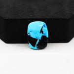 Buffalo Cushion Cabochon 19x14mm 11ct - Blue with Black Diagonal Band - Pedra Gems