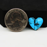 Buffalo Heart Cabochon 13x15mm 4ct - Blue with Black Band - Pedra Gems