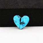 Buffalo Heart Cabochon 13x15mm 4ct - Blue with Black Band - Pedra Gems