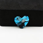 Buffalo Heart Cabochon 13x15mm 4ct - Blue with Black Band - Pedra Gems