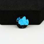 Buffalo Round Cabochon 14x14mm 5ct - Blue with Black Base - Pedra Gems