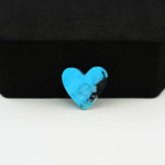 Buffalo Heart Cabochon 12x13mm 4.5ct - Blue with Black Veining - Pedra Gems