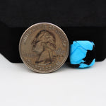 Buffalo Cushion Cabochon 13x13mm 6ct - Blue with Black Patch - Pedra Gems