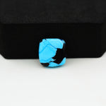 Buffalo Cushion Cabochon 13x13mm 6ct - Blue with Black Patch - Pedra Gems