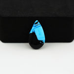 Buffalo Pear Cabochon 18x10mm 4.5ct - Blue with Black Band - Pedra Gems