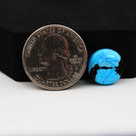 Buffalo Oval Cabochon 13x13mm 6.5ct - Black with Blue Patch - Pedra Gems