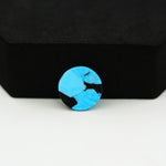 Buffalo Oval Cabochon 13x13mm 6.5ct - Black with Blue Patch - Pedra Gems