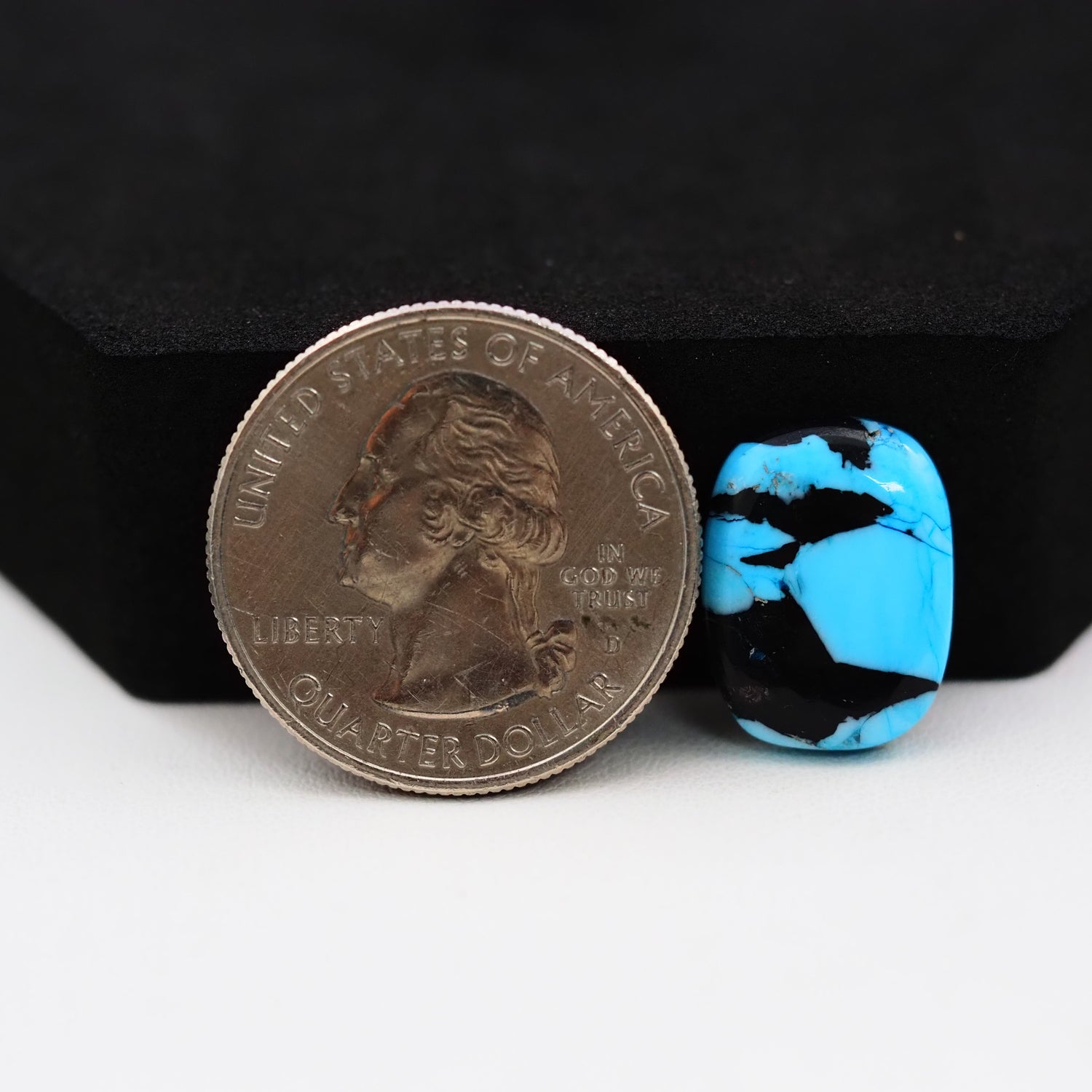 Buffalo Cushion Cabochon 16x12mm 6.5ct - Blue with Black Band - Pedra Gems