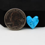 Buffalo Heart Cabochon 14x14mm 5ct - Blue Solid - Pedra Gems
