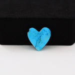 Buffalo Heart Cabochon 14x14mm 5ct - Blue Solid - Pedra Gems