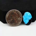 Buffalo Oval Cabochon 19x13mm 7.5ct - Blue with Black Base - Pedra Gems