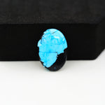 Buffalo Oval Cabochon 19x13mm 7.5ct - Blue with Black Base - Pedra Gems
