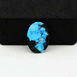 Buffalo Oval Cabochon 19x13mm 7.5ct - Blue with Black Base - Pedra Gems