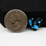 Buffalo Heart Cabochon 14x14mm 4.5ct - Black with Blue Patches - Pedra Gems