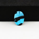 Buffalo Oval Cabochon 15x18mm 5.5ct - Blue with Black Band - Pedra Gems