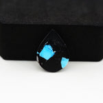 Buffalo Pear Cabochon 19x15mm 7.5ct - Black Top Blue Base - Pedra Gems