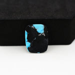 Buffalo Round Cabochon 19x14mm 9ct - Black with Blue Patch - Pedra Gems