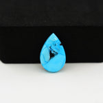 Buffalo Oval Cabochon 17x11mm 4ct - Blue with Black Corner - Pedra Gems