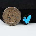 Buffalo Pear Cabochon 13x11mm 4ct - Blue with Black Tip - Pedra Gems