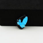 Buffalo Pear Cabochon 13x11mm 4ct - Blue with Black Tip - Pedra Gems
