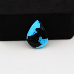 Buffalo Heart Cabochon 17x13mm 6.5ct - Blue with Black Patches - Pedra Gems