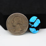 Buffalo Oval Cabochon 18x13mm 6.5ct - Blue with Black Band - Pedra Gems