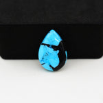 Buffalo Pear Cabochon 18x13mm 7.5ct - Black Top Blue Base - Pedra Gems