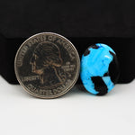 Buffalo Pear Cabochon 19x14mm 9.5ct - Black Top Blue Base - Pedra Gems