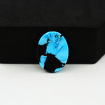 Buffalo Pear Cabochon 19x14mm 9.5ct - Black Top Blue Base - Pedra Gems