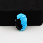 Buffalo Oval Cabochon 18x13mm 8.5ct - Blue with Black Patches - Pedra Gems