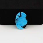 Buffalo Oval Cabochon 18x13mm 8.5ct - Blue with Black Patches - Pedra Gems