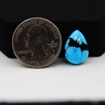 Buffalo Pear Cabochon 16x11mm 6.5ct - Blue with Black Band - Pedra Gems