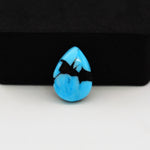 Buffalo Pear Cabochon 16x11mm 6.5ct - Blue with Black Band - Pedra Gems